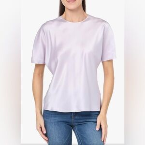 Vince Women’s Bias Satin Tee in sweet pea color